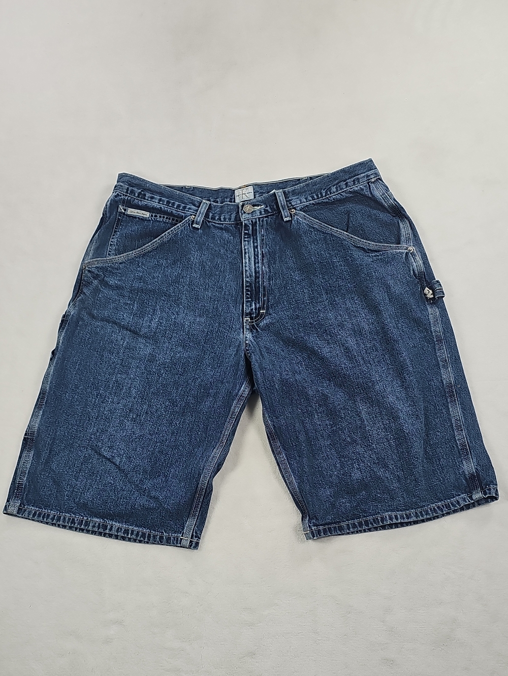 Calvin Klein Navy Blue Carpenter Denim Shorts
